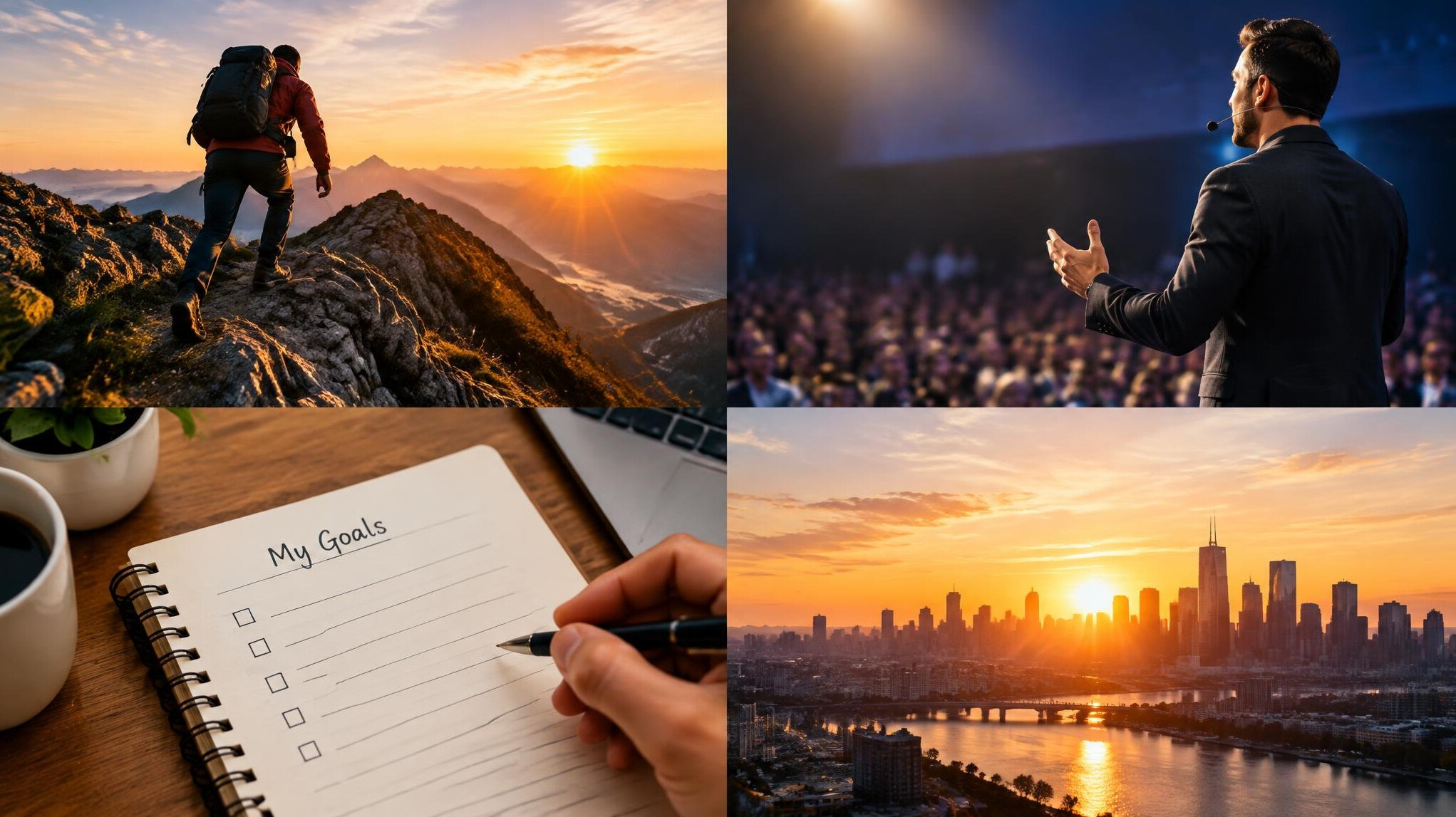 person climbing mountain at sunrise