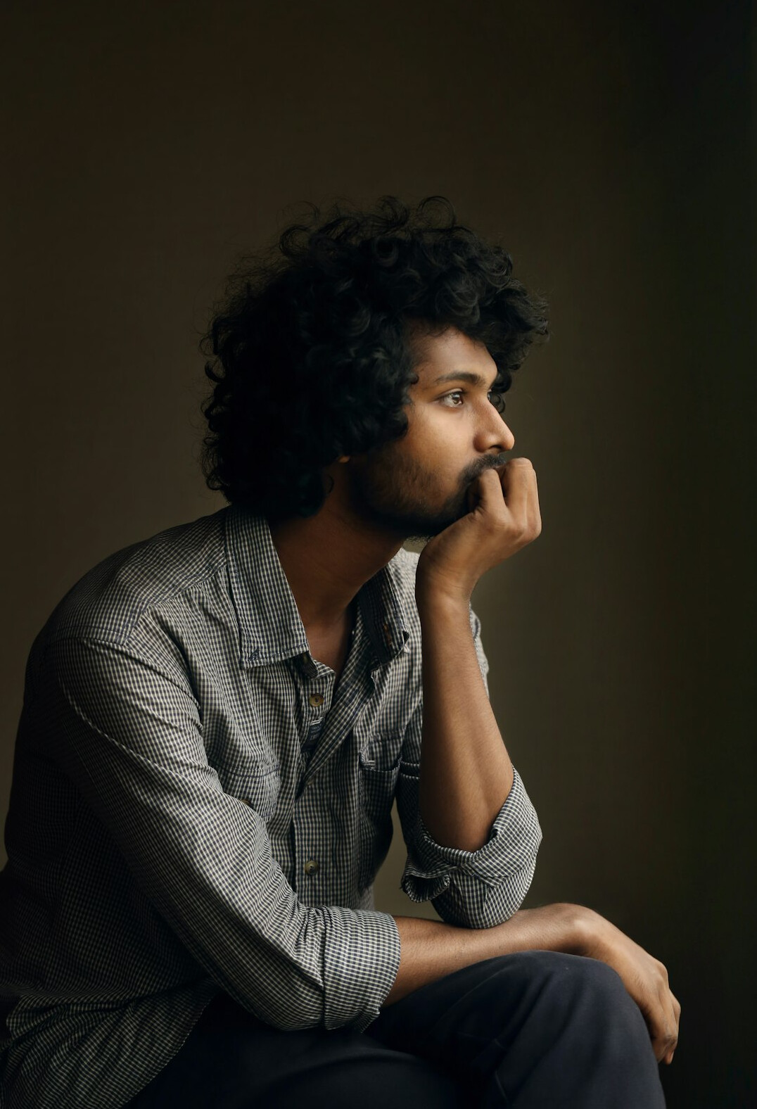 person listening attentively