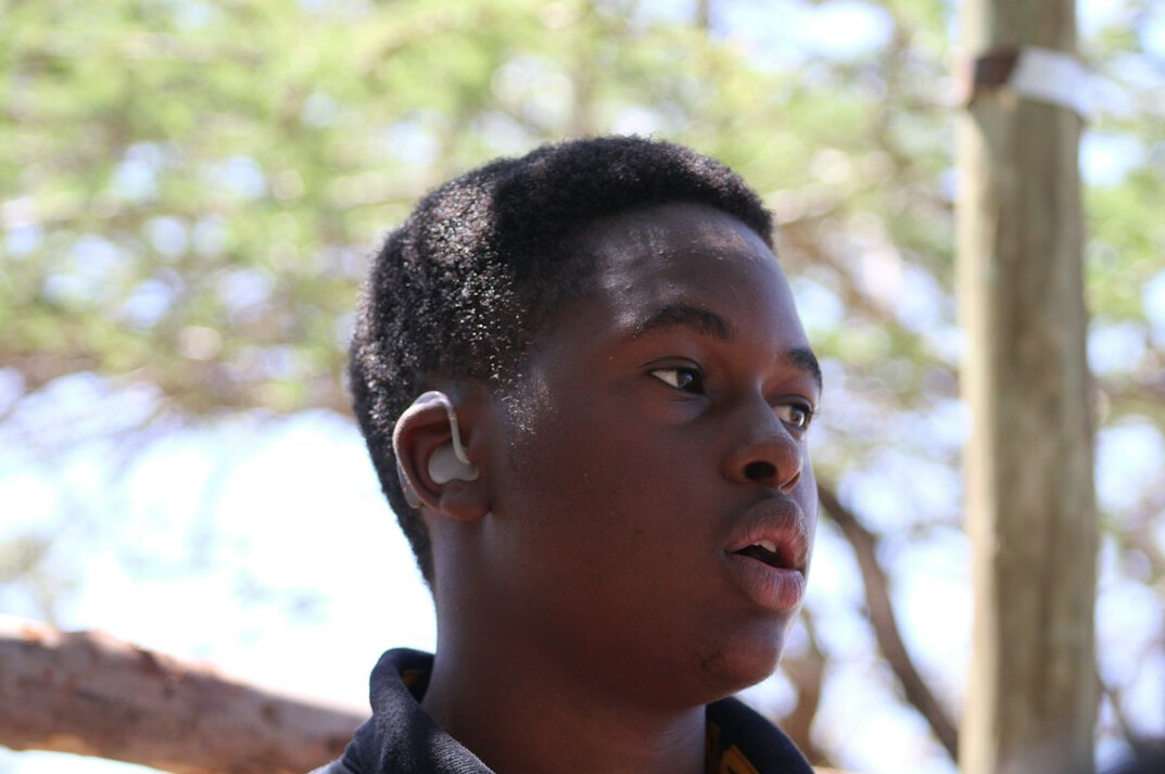 person listening attentively